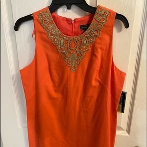 orange/pink dress